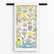Load image into Gallery viewer, Texas Hill Country Wildflowers Tea Towel featuring bold colors and playful design
