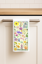 Load image into Gallery viewer, Wildflowers Of California Tea Towel featuring colorful floral designs
