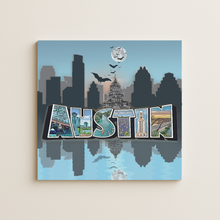 Load image into Gallery viewer, Austin Skyline Icons Wall Print showcasing bold and colorful design
