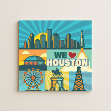 Load image into Gallery viewer, Houston Icons Wall Print showcasing vibrant colors and bold design
