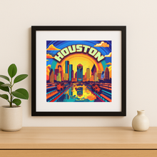 Load image into Gallery viewer, Vivid Wall Print of Houston Skyline
