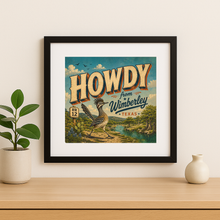 Load image into Gallery viewer, Howdy From Wimberley Roadrunner Wall Print mockup

