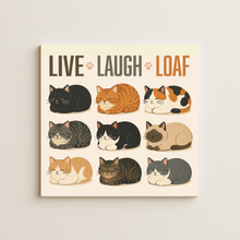 Load image into Gallery viewer, Live Laugh Loaf Wall Print featuring bold retro design
