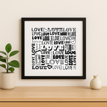 Load image into Gallery viewer, Love In Words Wall Print featuring bold, colorful design

