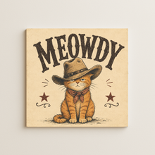 Load image into Gallery viewer, Meowdy Cat Wall Print featuring a playful cat design
