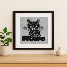 Load image into Gallery viewer, Nope Cat Wall Print featuring a quirky cat design

