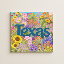 Load image into Gallery viewer, Texas Flowers Wall Print featuring bold colors and retro design

