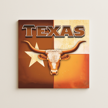 Load image into Gallery viewer, Texas Longhorn Wall Print showcasing bold design and retro-future style
