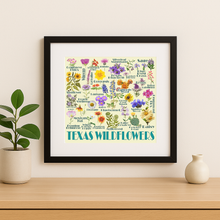 Load image into Gallery viewer, Texas Wildflowers Wall Print showcasing bold colors and retro design
