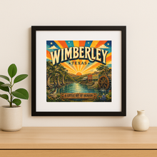 Load image into Gallery viewer, Wimberley Texas A Little Bit Of Heaven Wall Print featuring bold colors and retro design
