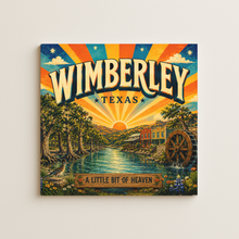 Load image into Gallery viewer, Wimberley Texas A Little Bit Of Heaven Wall Print featuring bold colors and retro design
