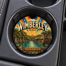 Load image into Gallery viewer, Wimberley Texas A Little Bit of Heaven car coaster in cupholder
