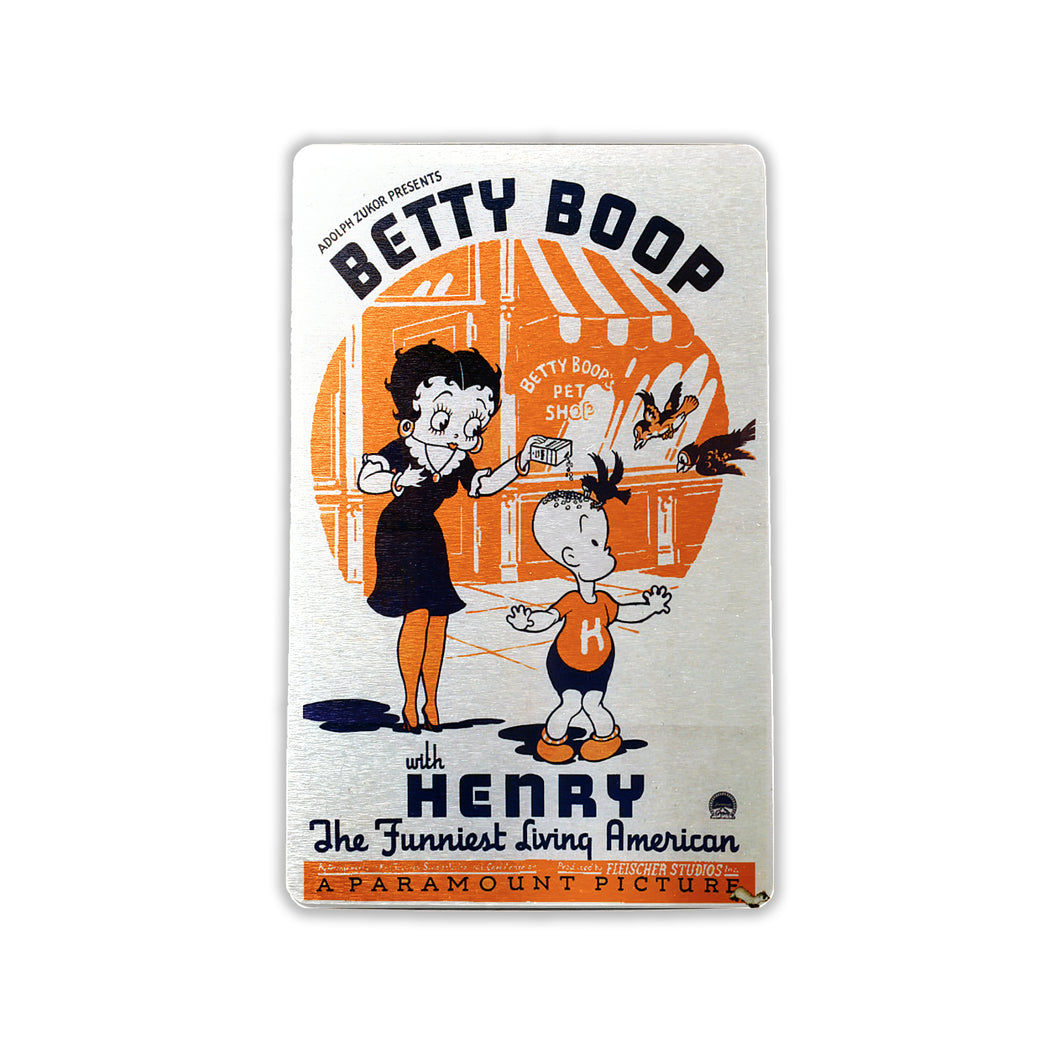 Betty Boop - Vintage Movie Poster  - Metal Fridge Magnet